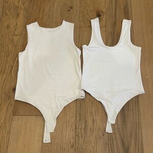 Nuuds White Sleeveless Bodysuit Set